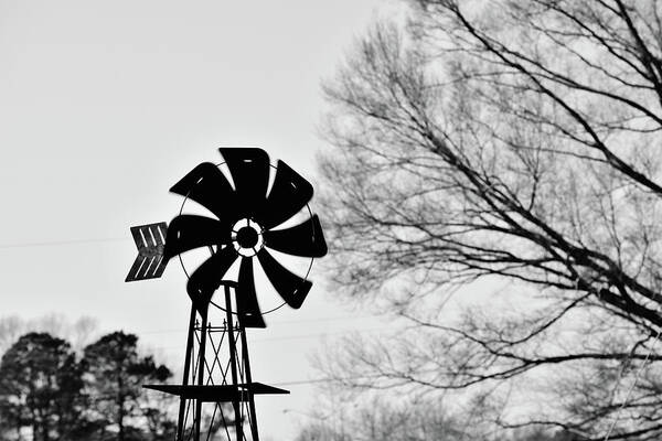 Windmill Art Print featuring the photograph Windmill on the Farm by Nicole Lloyd