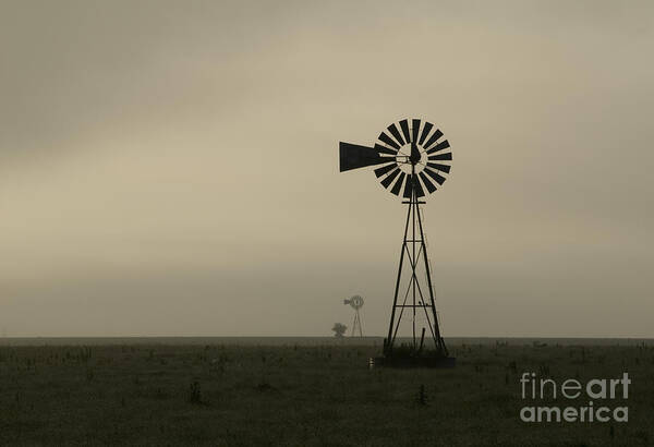 Kansas Art Print featuring the photograph Windmill Perspective by Fred Lassmann