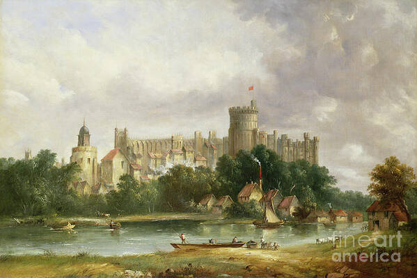 Windsor Art Print featuring the painting Windsor Castle from the Thames by Alfred Vickers