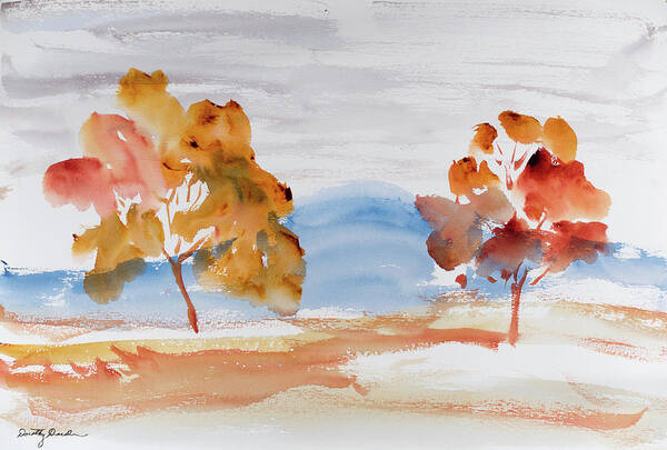 Afternoon Art Print featuring the painting Windy Autumn Colours by Dorothy Darden