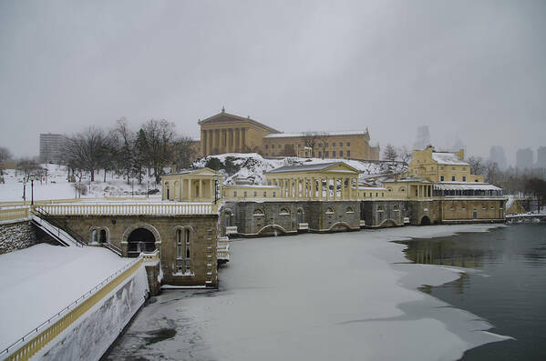 Winter Art Print featuring the photograph Winter at the Fairmount Waterworks in Philadelphia by Bill Cannon