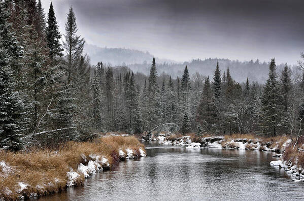 winter Landscape Art Print featuring the photograph Winter in the Adirondack Mountains - New York by Brendan Reals