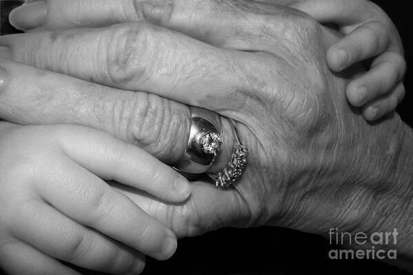 Hands Art Print featuring the photograph Wise Hands by Laura Brightwood