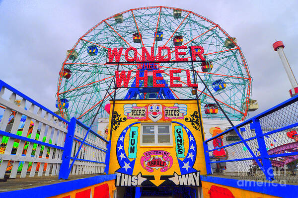 Amusement Park Art Print featuring the photograph Wonder Wheel by Mark Gilman