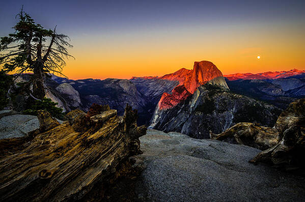California Art Print featuring the photograph Yosemite National Park Glacier Point Half Dome Sunset by Scott McGuire