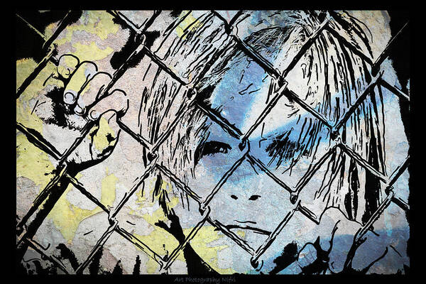 Children Photographs Art Print featuring the photograph Youth behind the fence by Nicole Frischlich