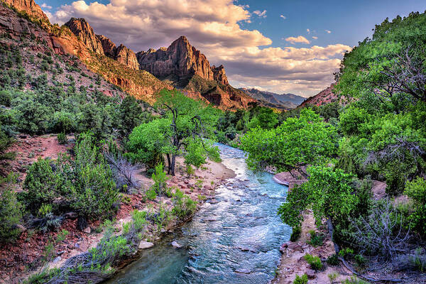 Utah Art Print featuring the photograph Zion Canyon at Sunset by Michael Ash