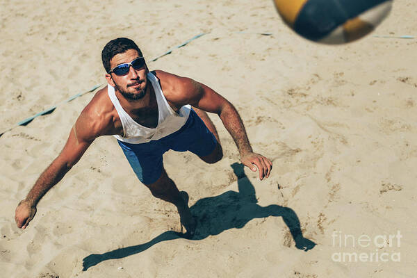 Beach Volleyball Art Print featuring the photograph Beach Volleyball Player #1 by Microgen Images/science Photo Library