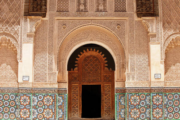 Arch Art Print featuring the photograph Ben Youssef Medersa #1 by Kelly Cheng Travel Photography