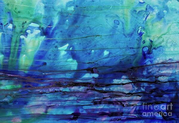 Abstract Art Print featuring the painting Horizontal Blue Daze by Christine Chin-Fook