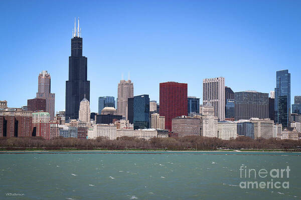 Chicago Art Print featuring the photograph Chicago Skyline #1 by Veronica Batterson