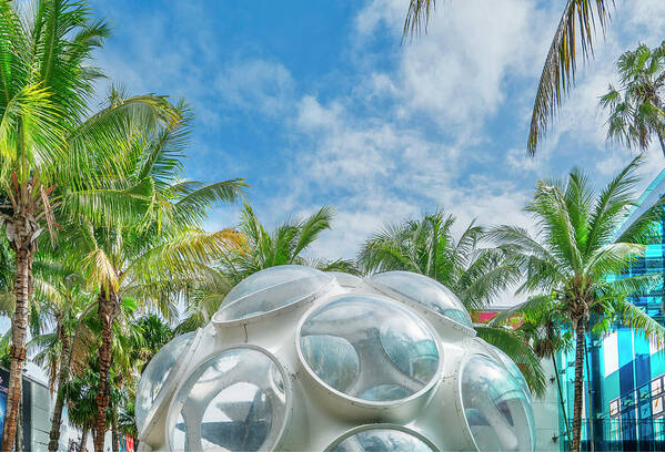Fly's Eye Dome In Miami Design District Art Print by Laura Zeid