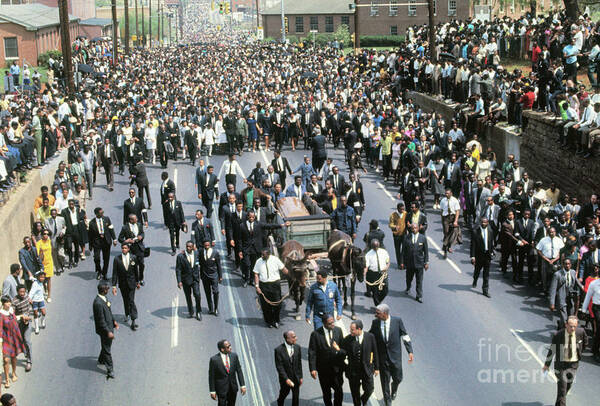 Atlanta Art Print featuring the photograph Funeral Procession Of Martin Luther #1 by Bettmann