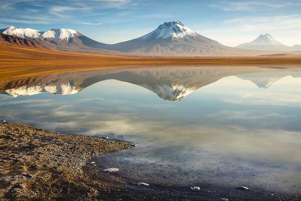 Landscapes Art Print featuring the photograph Idyllic Lake Lejia Reflection #1 by Travelart