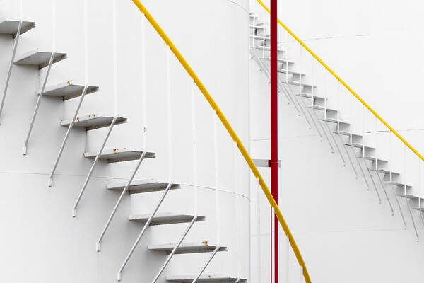 Tank
Stairs
Pipes
Yellow
Red Art Print featuring the photograph Lines #1 by Kazuhiro Komai