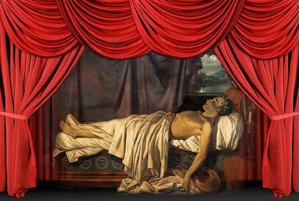 Lord Byron On His Death-bed Art Print featuring the painting Lord Byron On His Death #1 by MotionAge Designs