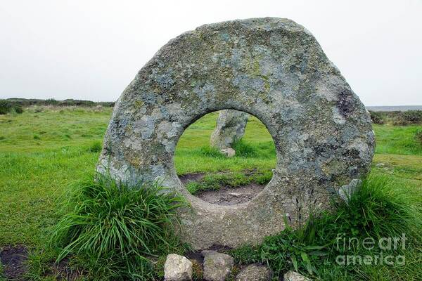Men-an-tol Art Print featuring the photograph Men-an-tol Standing Stones #1 by Dr Keith Wheeler/science Photo Library