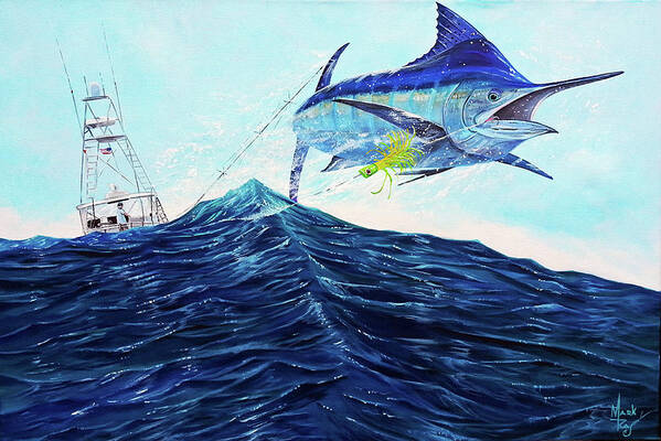 Marlin Art Print featuring the painting Over the Top #2 by Mark Ray