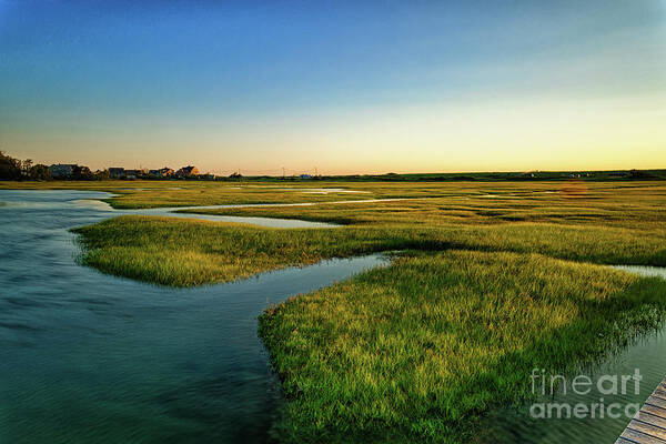 Sunrise Art Print featuring the photograph Sunrise At The Boardwalk Overlooking The Marshlands In Sandwich, Ma #1 by Mark OConnell