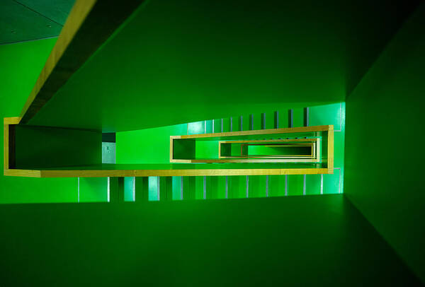 Staircase Art Print featuring the photograph The Green Staircase #1 by Michael Allmaier