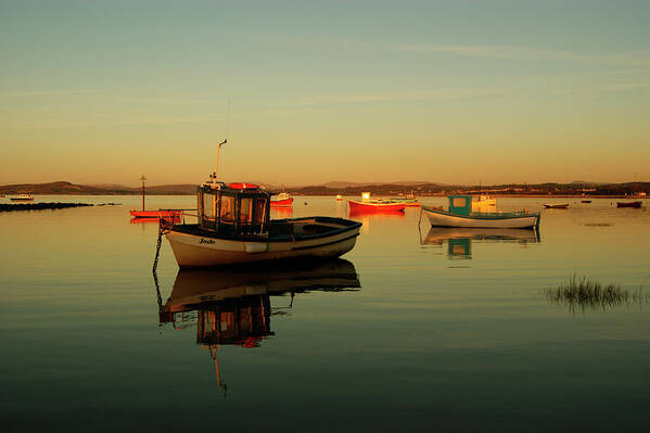 Lancashire Art Print featuring the photograph 10/11/13 MORECAMBE. Boats on the Bay. by Lachlan Main
