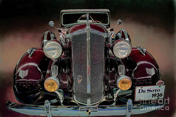 Cars Art Print featuring the mixed media 1936 DeSoto Artistry by DB Hayes