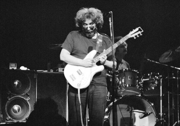 Black And White Art Print featuring the photograph 1977, Atlanta, Jerry Garcia by Michael Ochs Archives