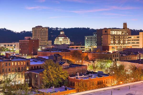 Landscape Art Print featuring the photograph Asheville, North Carolina, Usa Downtown #2 by Sean Pavone