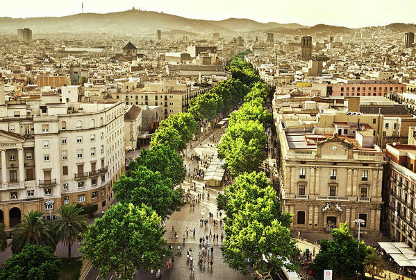 Catalonia Art Print featuring the photograph La Rambla Barcelona #2 by Nikada