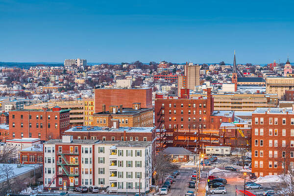 Landscape Art Print featuring the photograph Portland, Maine, Usa Downtown Skyline #2 by Sean Pavone