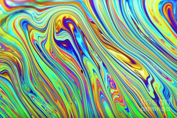 Soap Bubble Art Print featuring the photograph Soap Bubble Film Iridescence #2 by Dr Keith Wheeler/science Photo Library