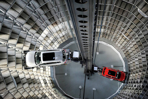 Volkswagen Autostadt Art Print featuring the photograph Volkswagen To Announce Annual Results #2 by Alexander Koerner