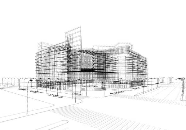 3d Architecture Abstract Art Print By Nadla