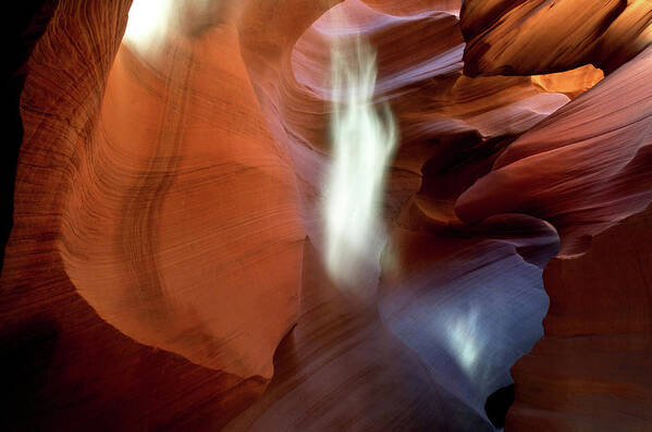 Antelope Canyon Art Print featuring the photograph Abstract Sandstone Sculptured Canyon #27 by Mitch Diamond