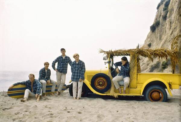 Rock And Roll Art Print featuring the photograph Beach Boys At The Beach #3 by Michael Ochs Archives