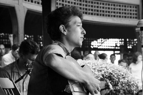 Singer Art Print featuring the photograph Bob Dylan At Newport #3 by The Estate Of David Gahr