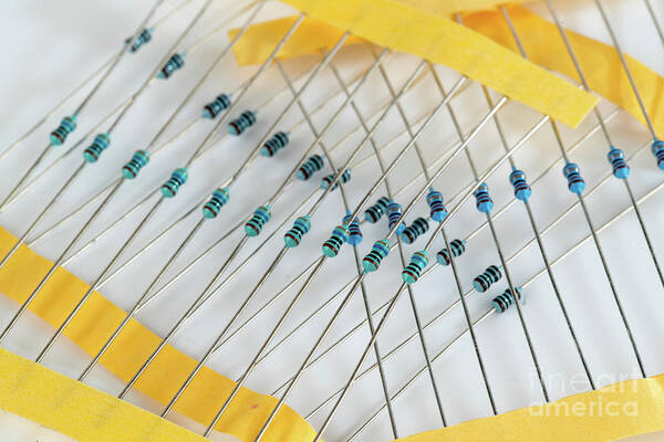 Indoors Art Print featuring the photograph Electronic Resistors #3 by Wladimir Bulgar/science Photo Library