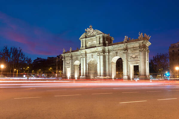 Landscape Art Print featuring the photograph Puerta De Alcala Is A One Of The Madrid #3 by Prasit Rodphan