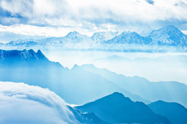 Chinese Culture Art Print featuring the photograph Sea Of Clouds #3 by 4x-image
