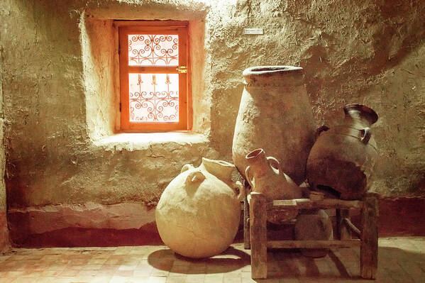 Khorbat Museum Art Print featuring the photograph 3 Urns by Jessica Levant