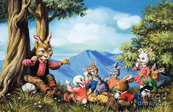 Trees Art Print featuring the painting Brer Rabbit by Virginio Livraghi
