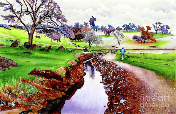 Canal Art Print featuring the painting #380 Canal Trail #380 by William Lum