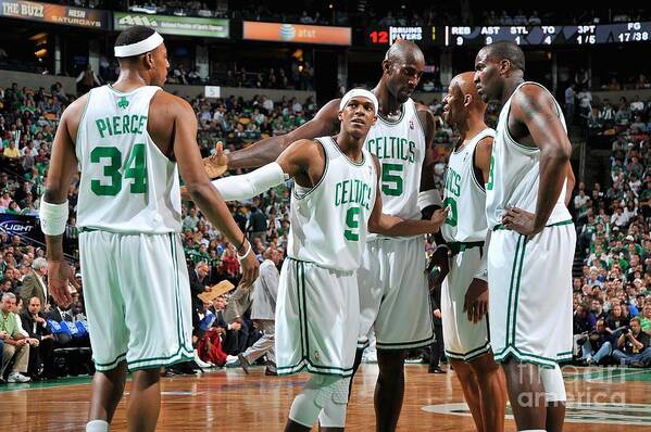 Playoffs Art Print featuring the photograph Cleveland Cavaliers V Boston Celtics #4 by Brian Babineau