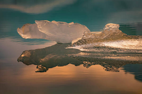 Sunset Art Print featuring the photograph Sunset on Ice #1 by Scott Slone