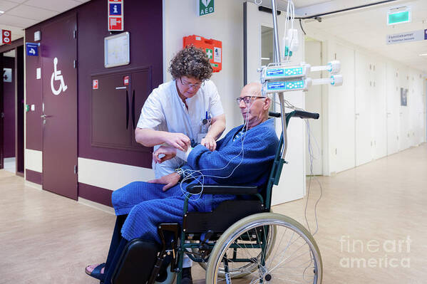 Two People Art Print featuring the photograph Hospital Nursing Ward #4 by Arno Massee/science Photo Library