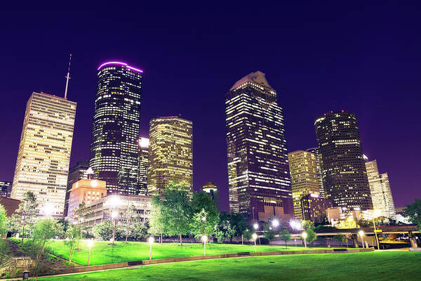 Scenics Art Print featuring the photograph Houston Downtown #5 by Lightkey