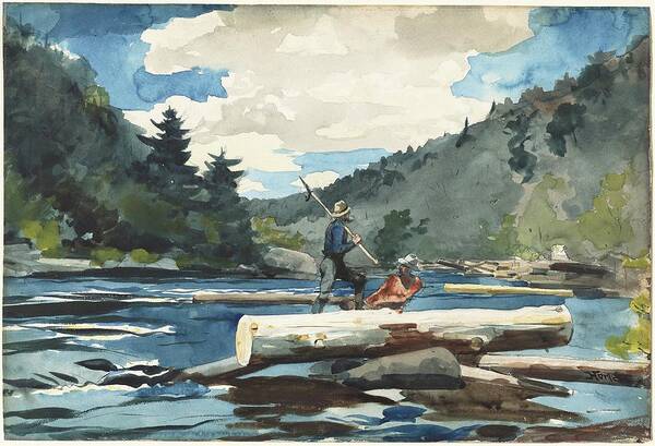 Hudson River Art Print featuring the painting Hudson River, Logging by Winslow Homer Hudson River Art Print featuring the painting Hudson River, Logging by Winslow Homer