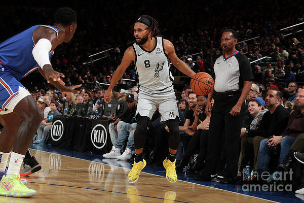 Patty Mills Art Print featuring the photograph San Antonio Spurs V New York Knicks #7 by Nathaniel S. Butler