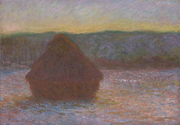 Claude Monet Art Print featuring the painting Stack Of Wheat by Claude Monet