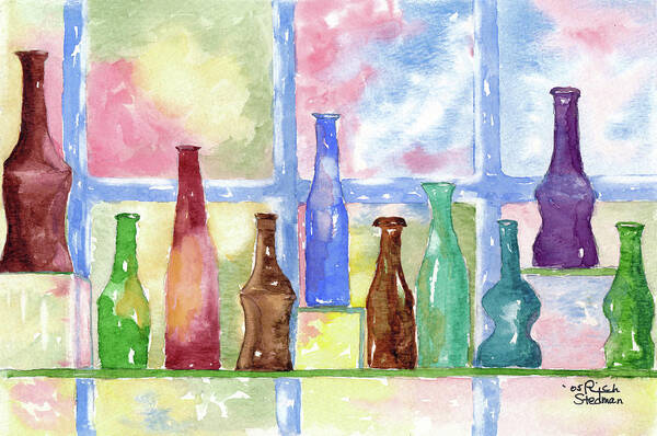 Colored Art Print featuring the painting 99 Bottles by Richard Stedman